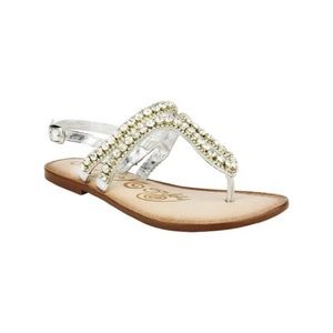 💎Naughty Monkey Silver Crystal Sandals